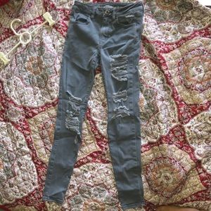 AE super stretch X jeans distressed size 0